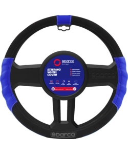 Coprivolante universale per auto sparco 'sport line' in poliestere, colore blu e nero